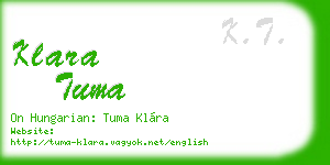 klara tuma business card